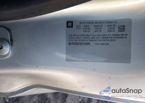 2012 Chevrolet Camaro 2Lt из США, поврежденный, VIN 2G1FC3D37C9102969